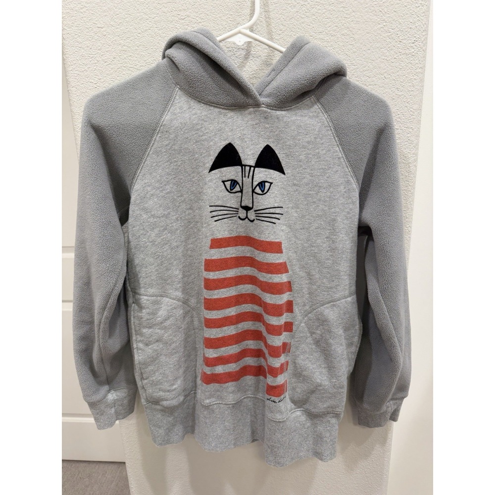 Uniqlo UT x Lisa Larson Mikey Cat Graphic Hoodie Greay Fleece Sweatshirt M
